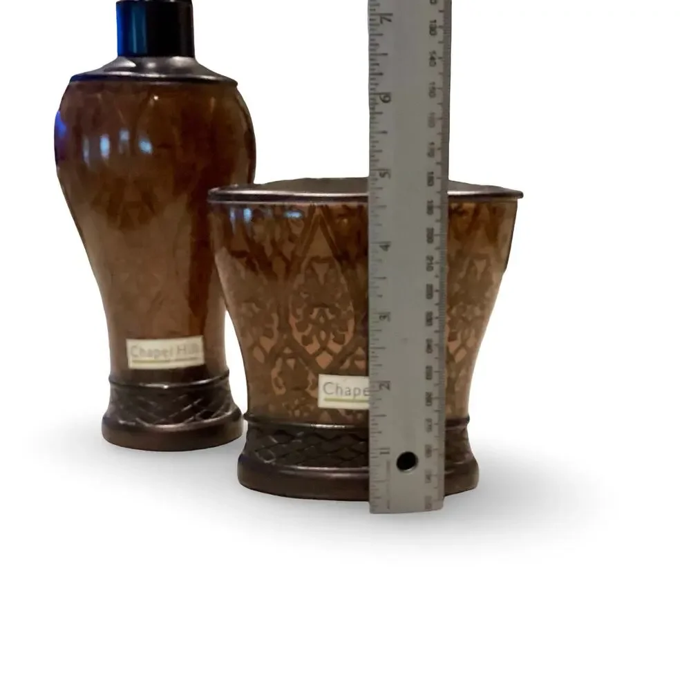 Vintage Chapel Hill Soap Dispenser and Toothbrush Holder Set